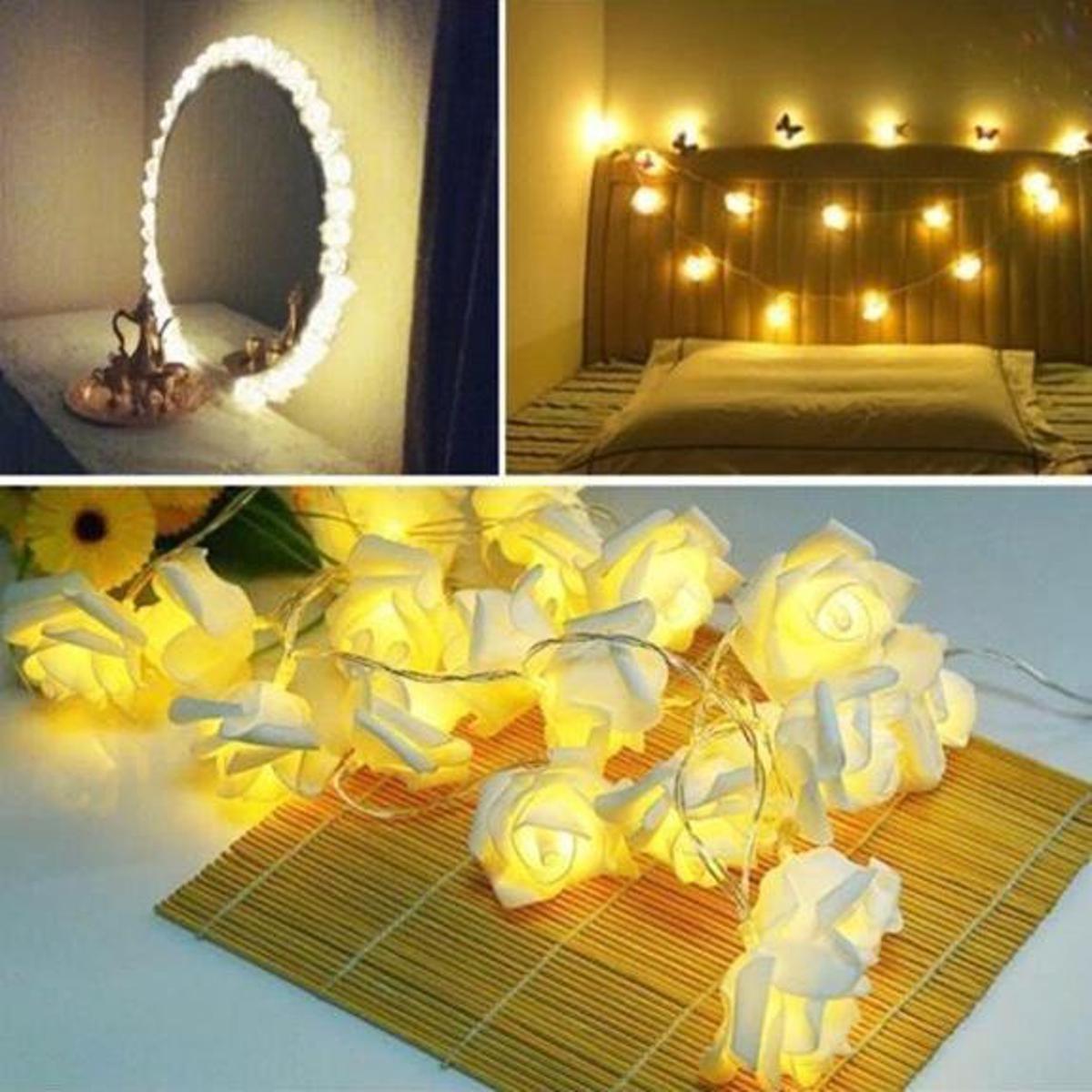 Rose fairy light 20 flowers in string 10ft length