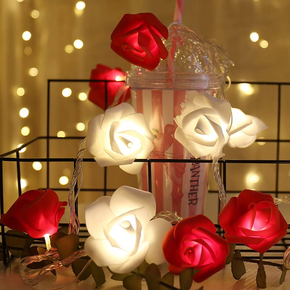 Rose fairy light 20 flowers in string 10ft length