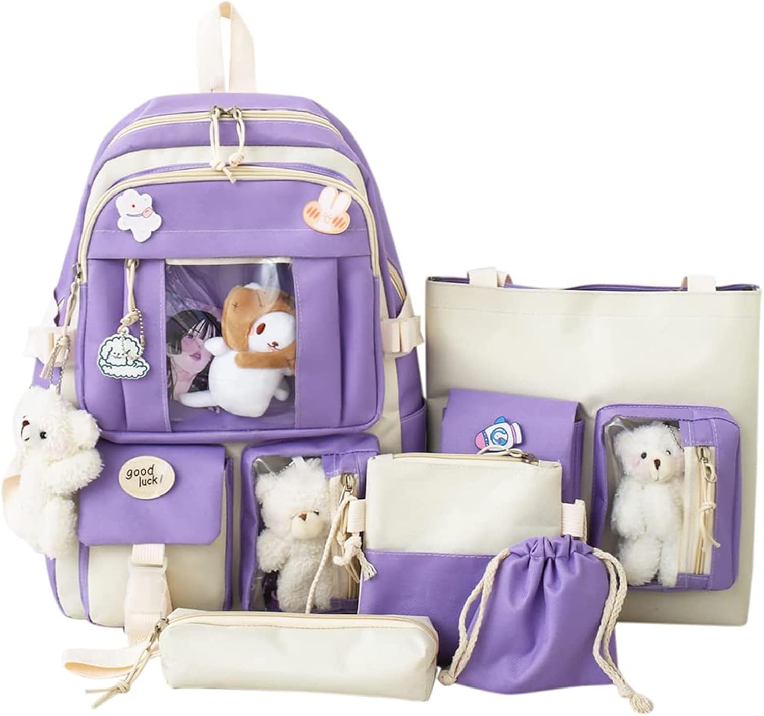 5 Pcs Set School Bags