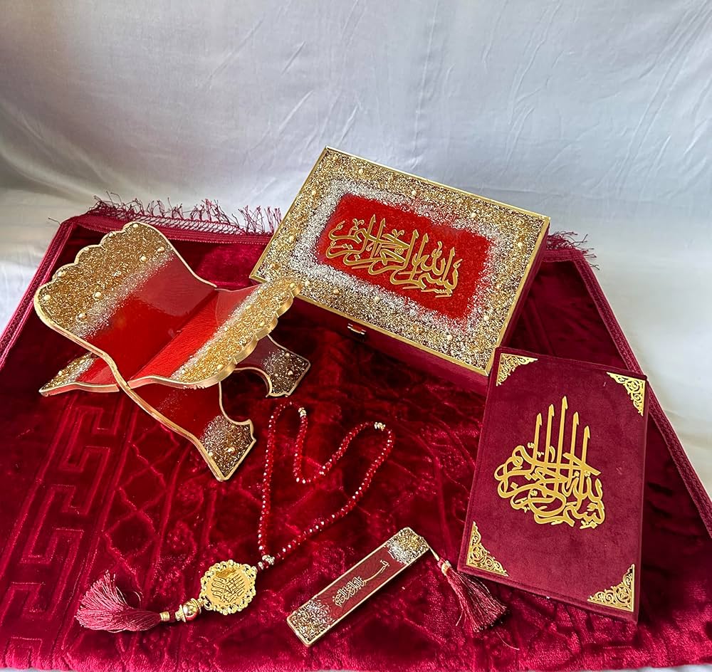 Customize Resin wedding islamic deal including Quran box,Rehal and bookmark