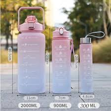 3Pcs Leakproof Water Bottle with Times