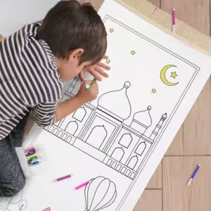 Kids Colouring Mat Art Crayon Marker Reusable Children Drawing roll Sketch