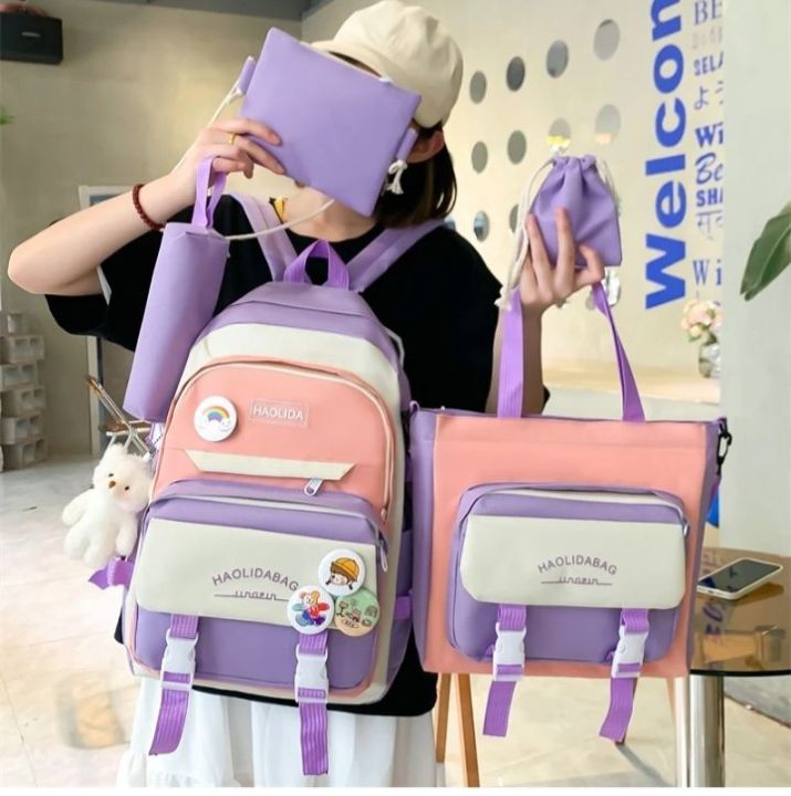 5 Pcs Set School Bags