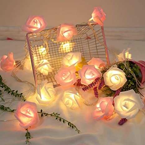 Rose fairy light 20 flowers in string 10ft length